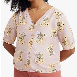 Madewell Plaza Button-Front Shirt in Dutch Dandelions Size Medium